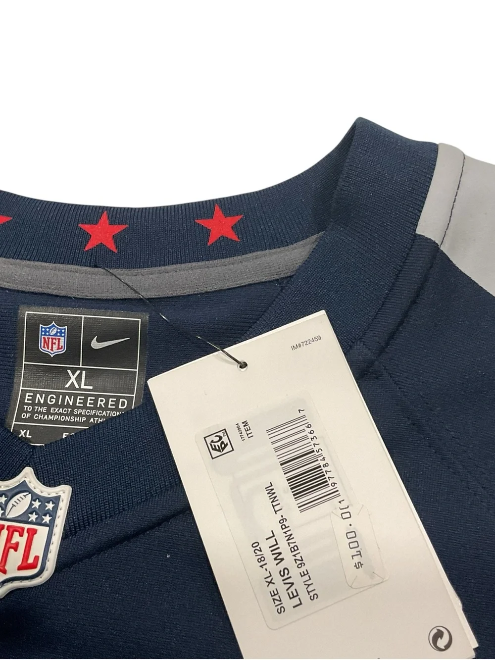 Nike Titans Navy and Light Blue #8 Football Jersey